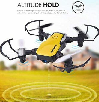 SIMREX X300C 8816 Mini Drone with Camera WiFi HD FPV Foldable RC Quadcopter Rtf 4CH 2.4Ghz Remote Control Headless [Altitude Hold] Super Easy Fly for Training – Yellow